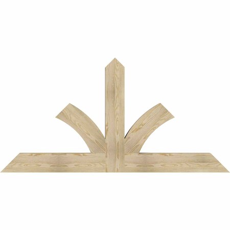 Ekena Millwork Richland Rough Sawn Timber Gable Bracket, Douglas Fir, 72"W x 36"H x 4"D x 6"F, 12/12 Pitch GBW072X36X0406RIC00RDF
